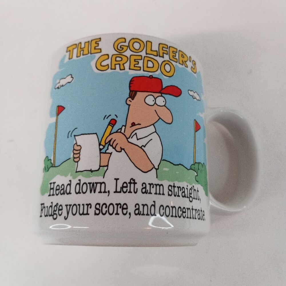 Golfer's Credo Coffee Mug Jim Benton 8 oz Papel Freelance Ceramic Novelty Gift
